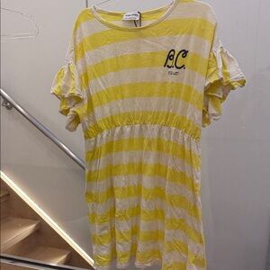 Bobo Choses Yellow and White Striped Dress size 10-12Y
